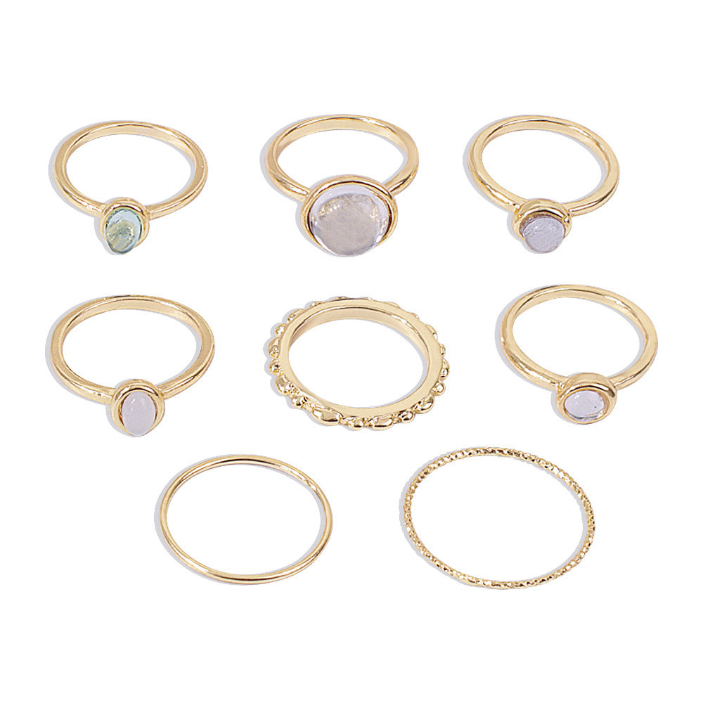 Colorful Stone Metallic Finger Rings