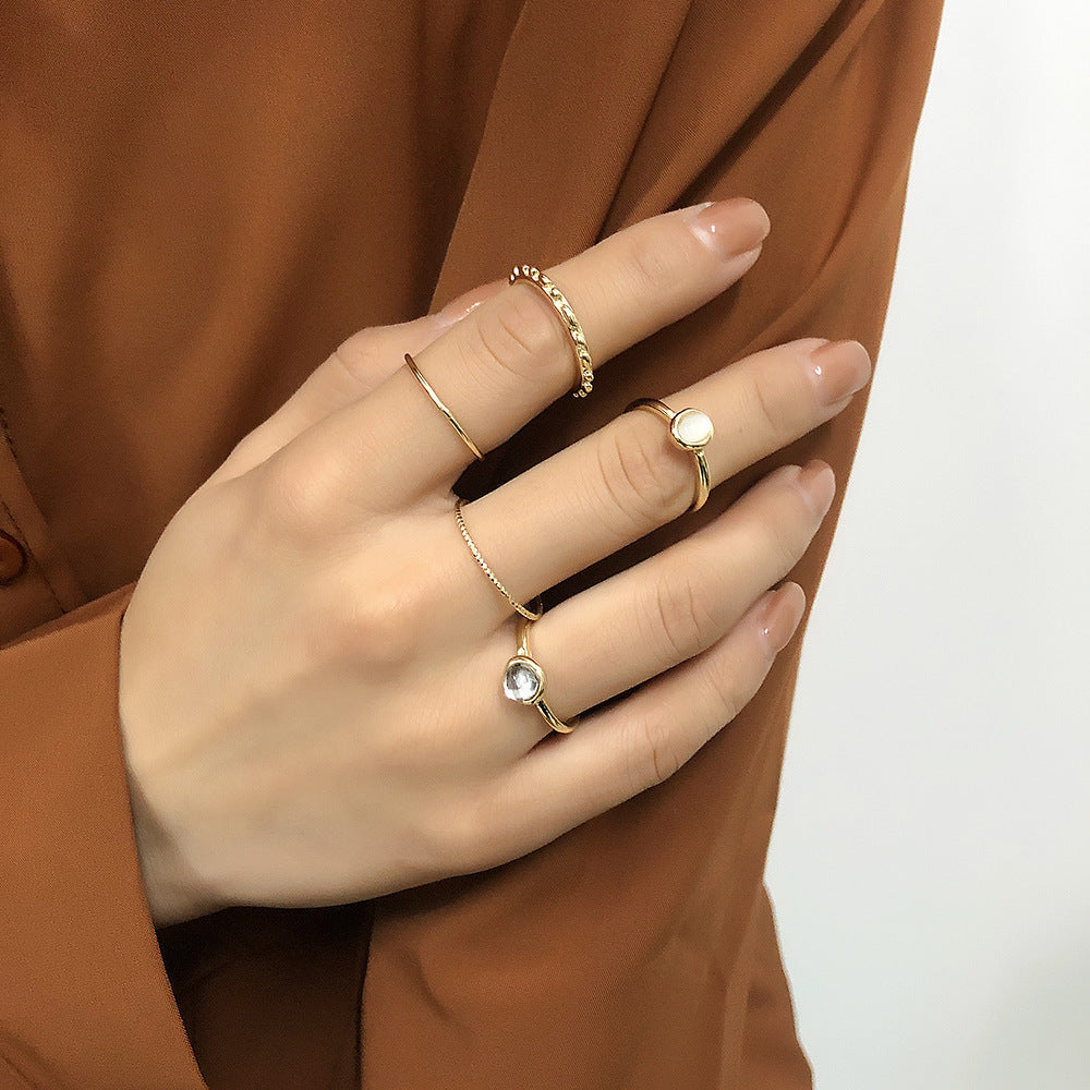 Colorful Stone Metallic Finger Rings