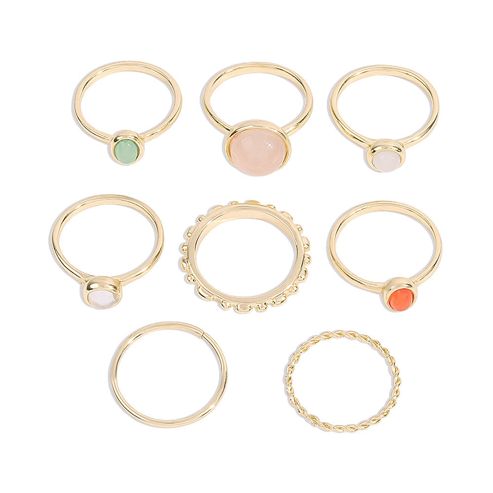 Colorful Stone Metallic Finger Rings