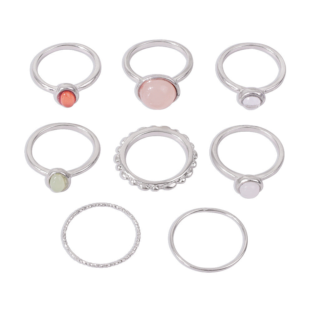 Colorful Stone Metallic Finger Rings