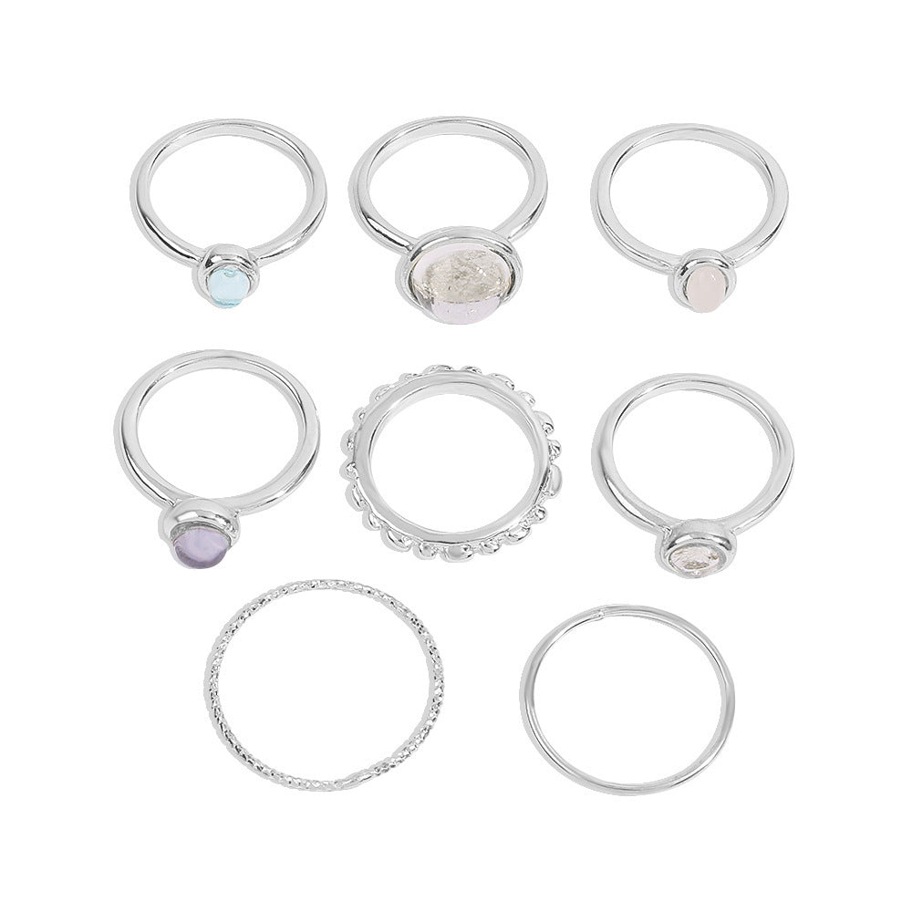 Colorful Stone Metallic Finger Rings