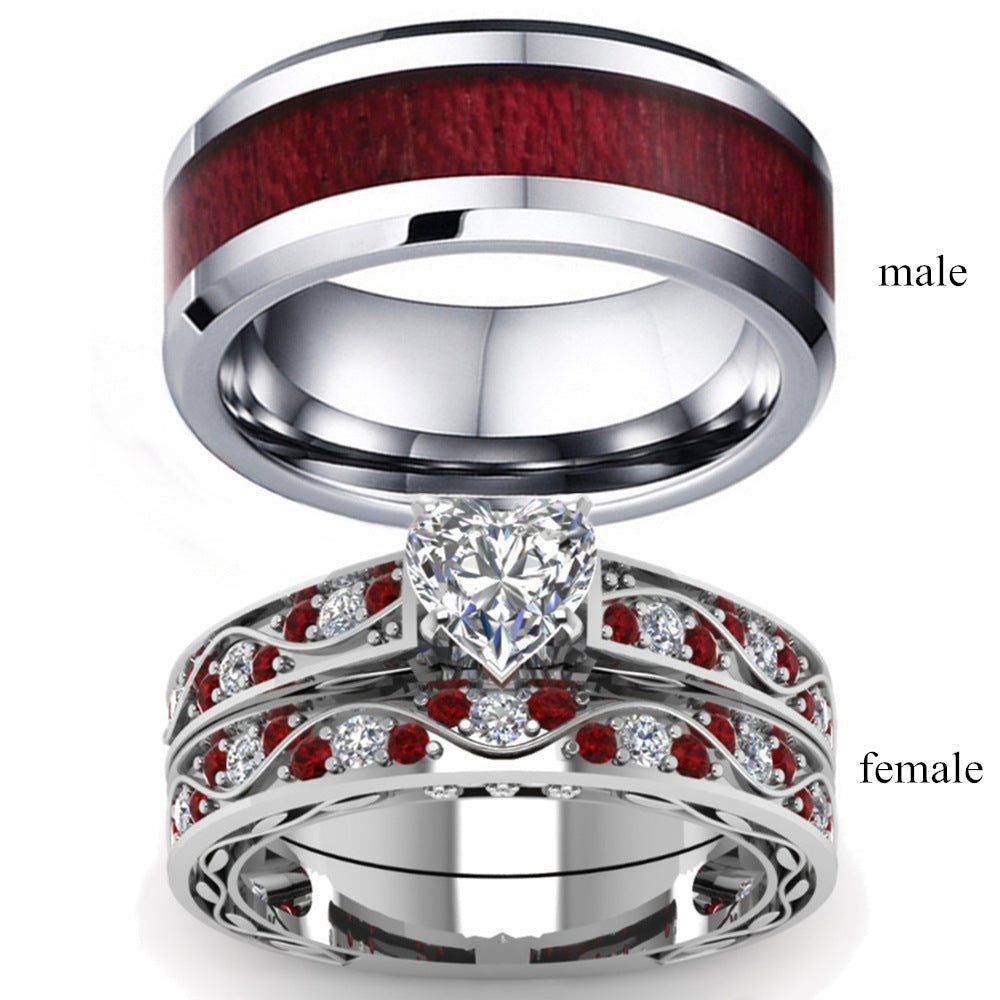 Elegant Men's and Women's Combination Couple Rings