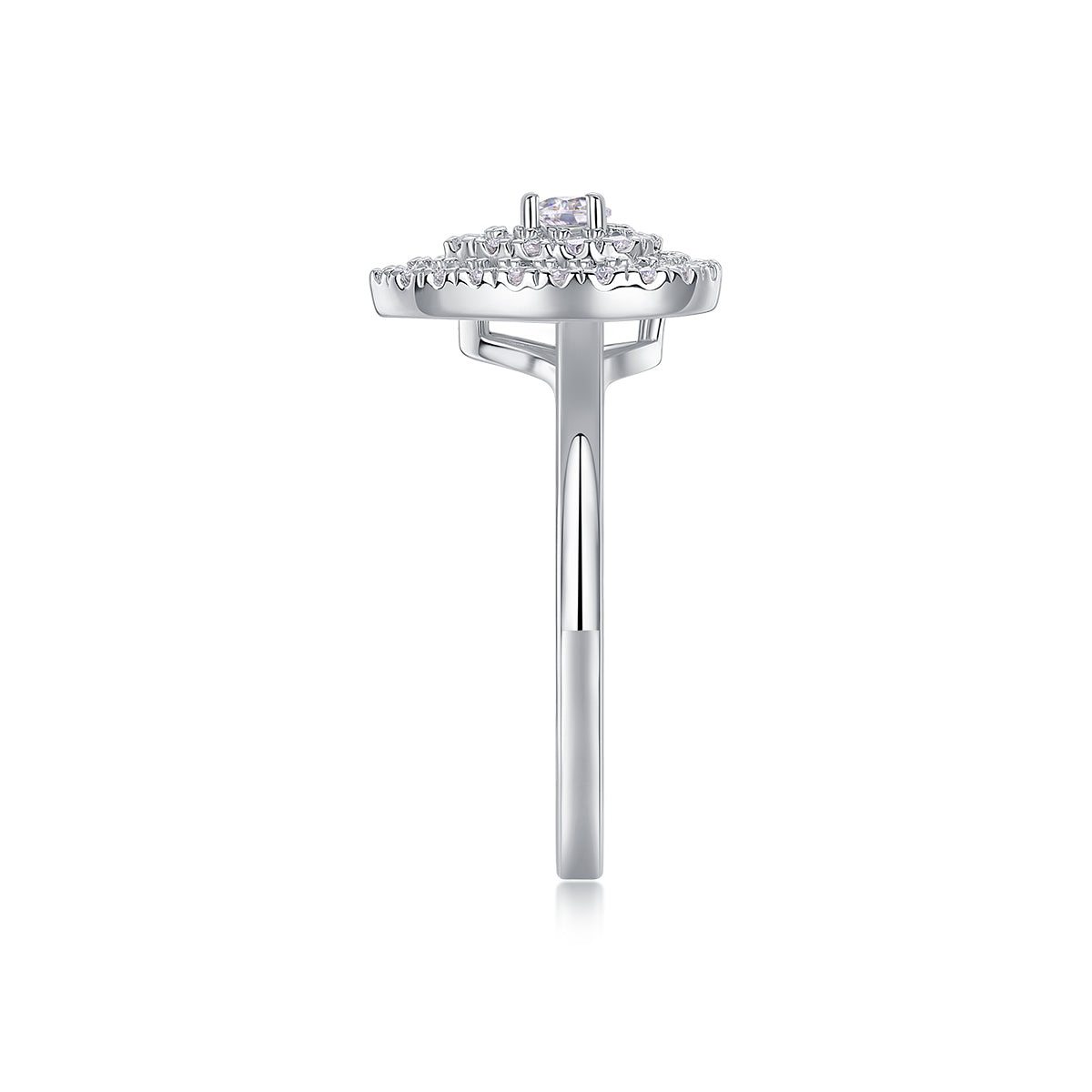 The "Celestial Tear" Two-Tiered Moissanite Ring