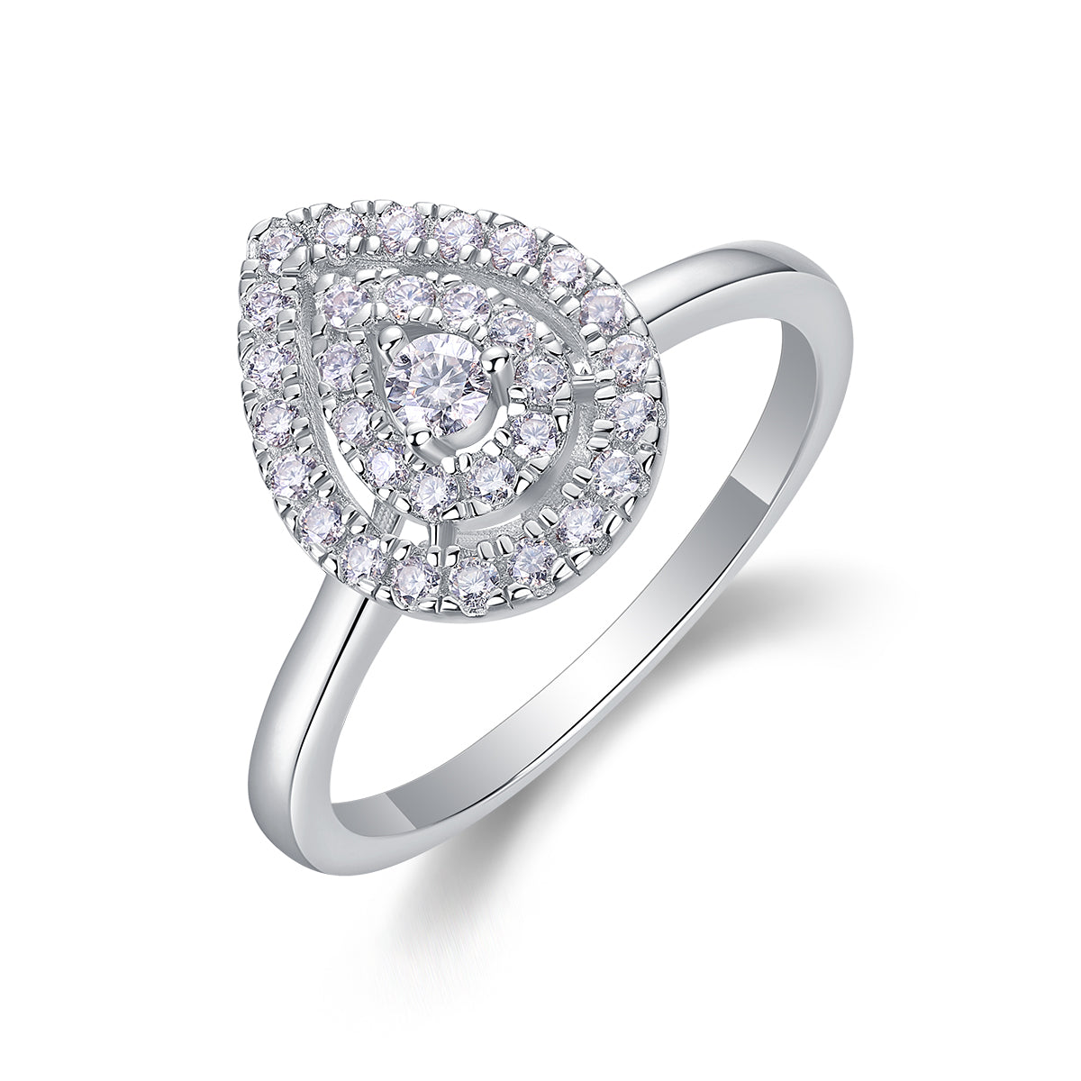 The "Celestial Tear" Two-Tiered Moissanite Ring