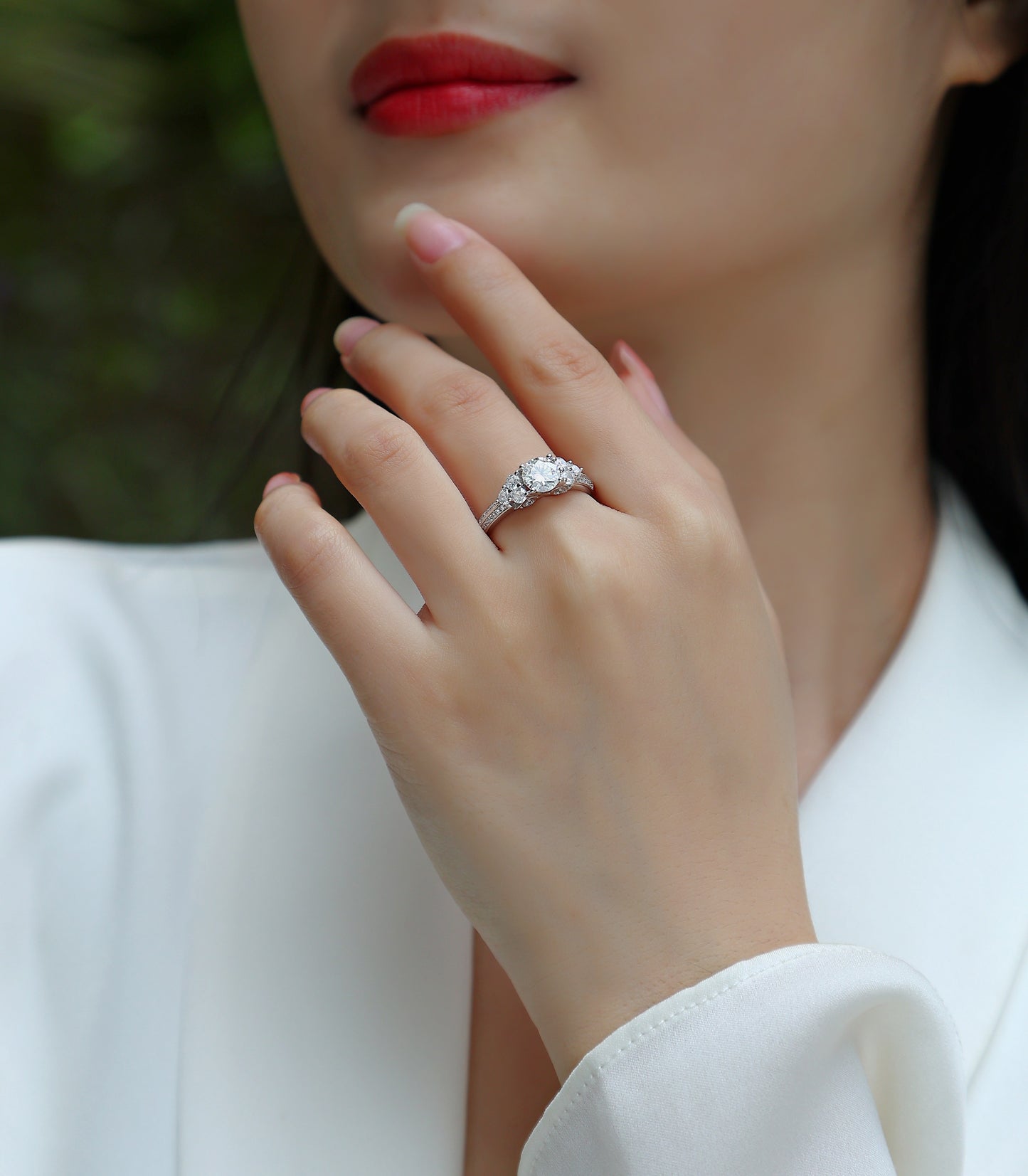 Coral Dream Moissanite Ring