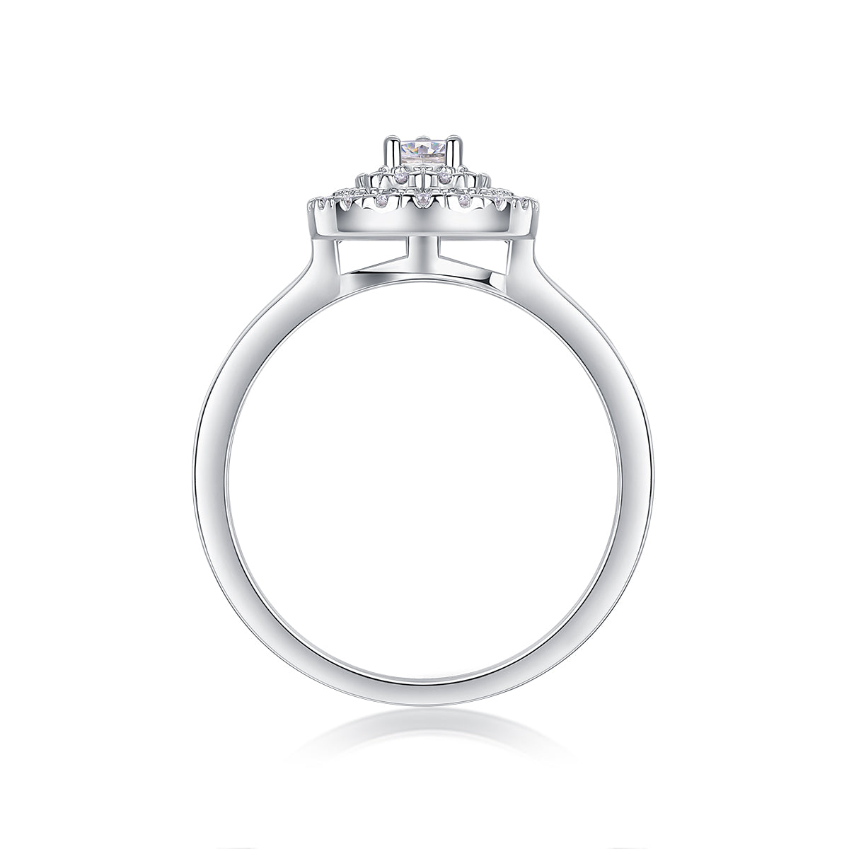 The "Celestial Tear" Two-Tiered Moissanite Ring