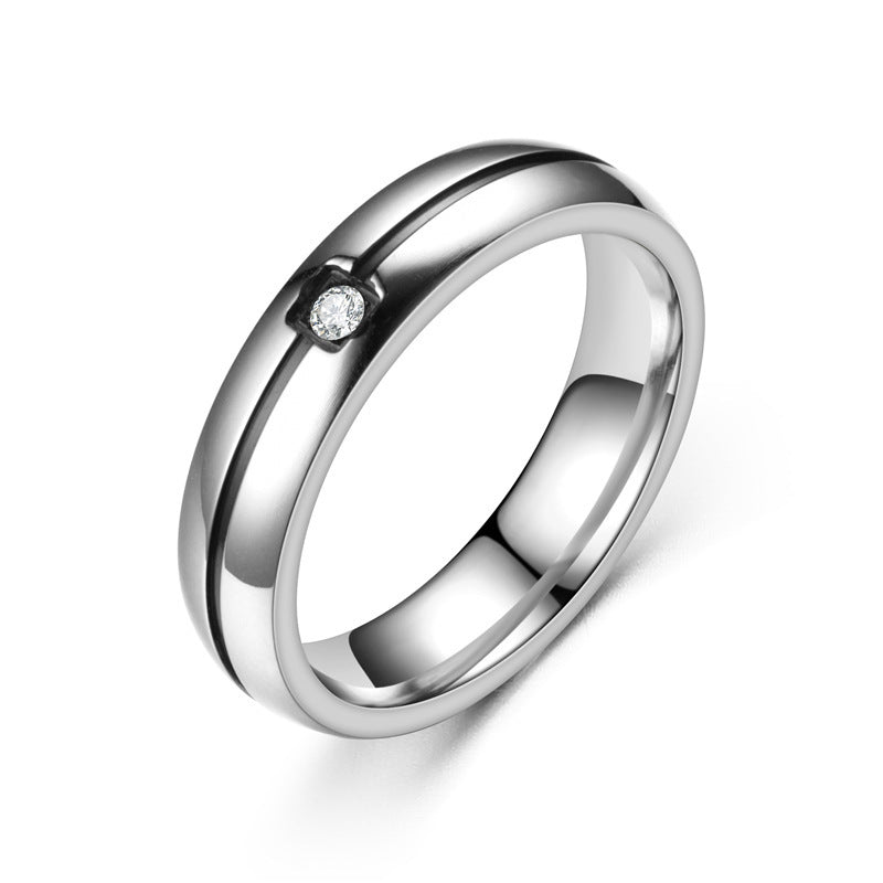 Simplicity Cubic Zirconia Titanium Rings