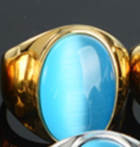 Stainless Steel Faux Opal Rings