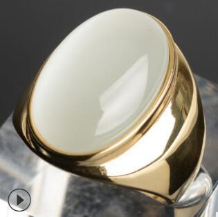 Stainless Steel Faux Opal Rings