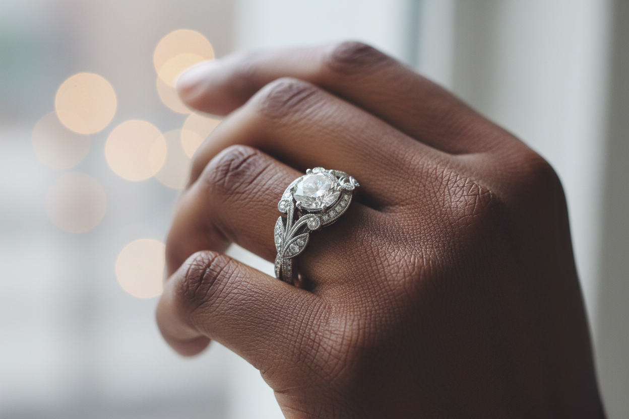 White Gold-Plated Princess Ring