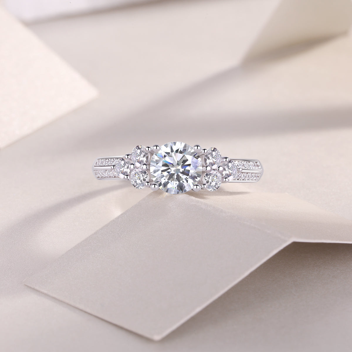 Coral Dream Moissanite Ring