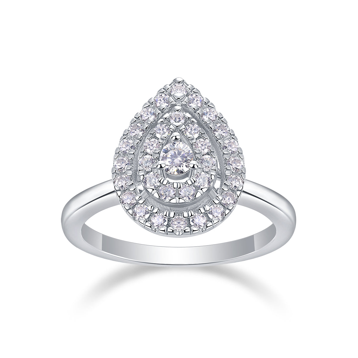 The "Celestial Tear" Two-Tiered Moissanite Ring